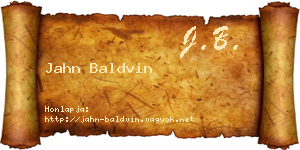 Jahn Baldvin névjegykártya